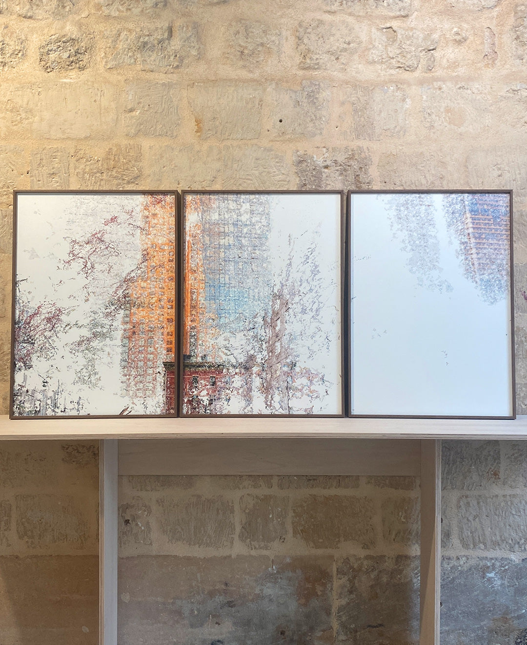 Daniel Bourgais, New-York, textures fragments urbains triptyque I, 2024